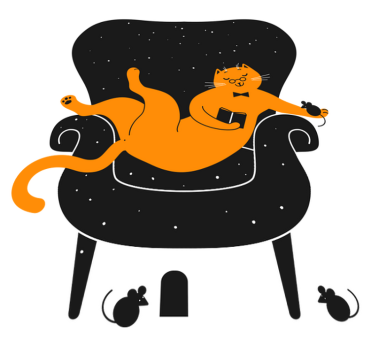 Vinylové koberce zvieratá mačka a myš - Tenstickers