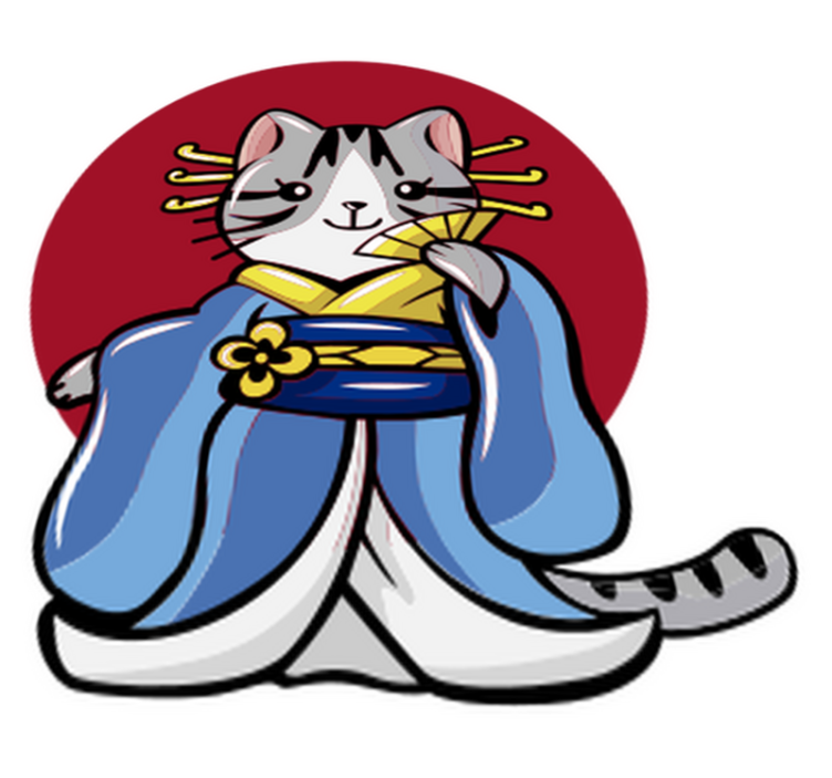 Vinylové koberce zvieratá japonská dekoratívna mačka - Tenstickers