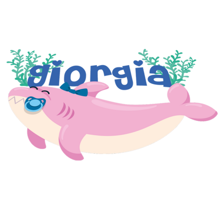 Vinylové koberce zvieratá s menom baby shark dievča - Tenstickers