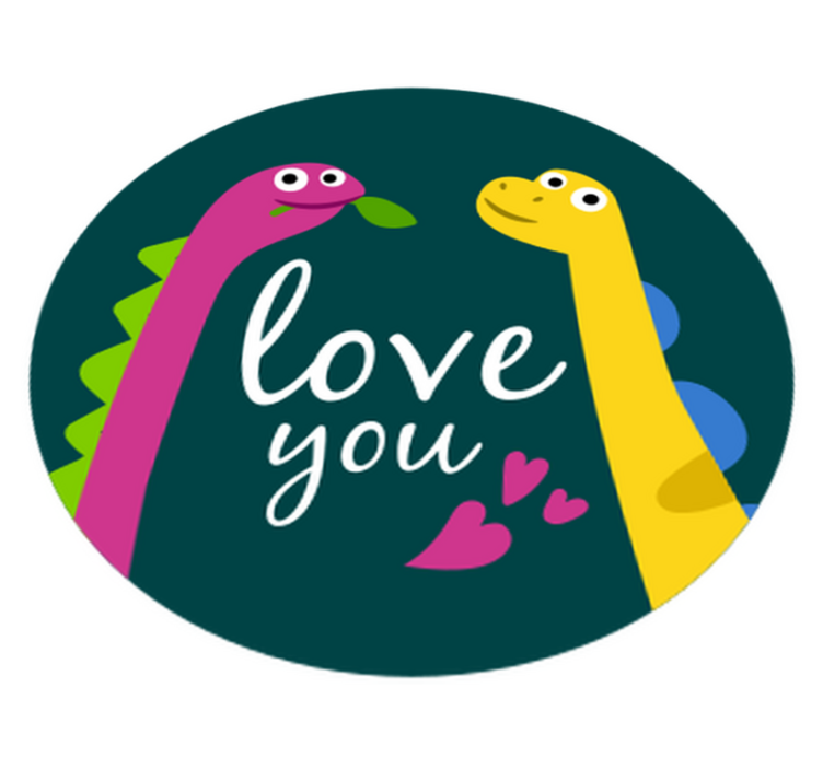 Vinylové koberce zvieratá milujem ťa dinosaura - Tenstickers
