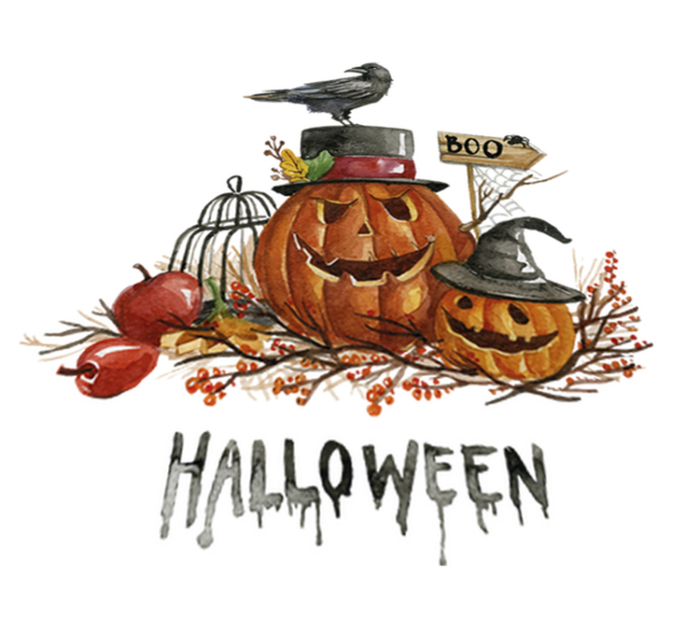 Vinylový koberec halloween strašidelné tekvice - Tenstickers