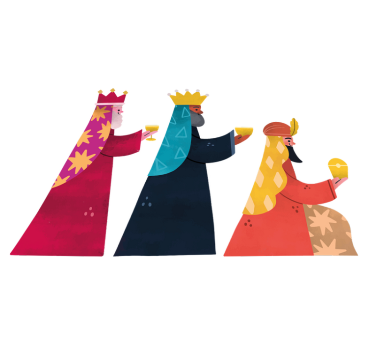 Vianočný vinylový koberec akvareloví traja králi - Tenstickers