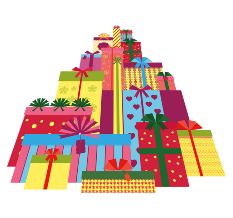 Vianočný vinylový koberec veľká kopa darčekových krabíc - Tenstickers