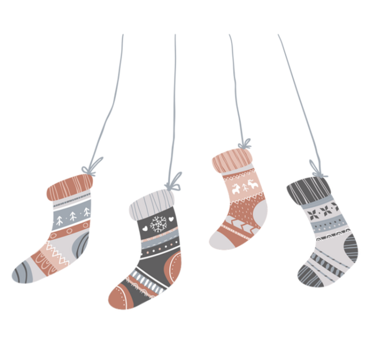 Vianočný vinylový koberec so vianočnými ponožkami - Tenstickers