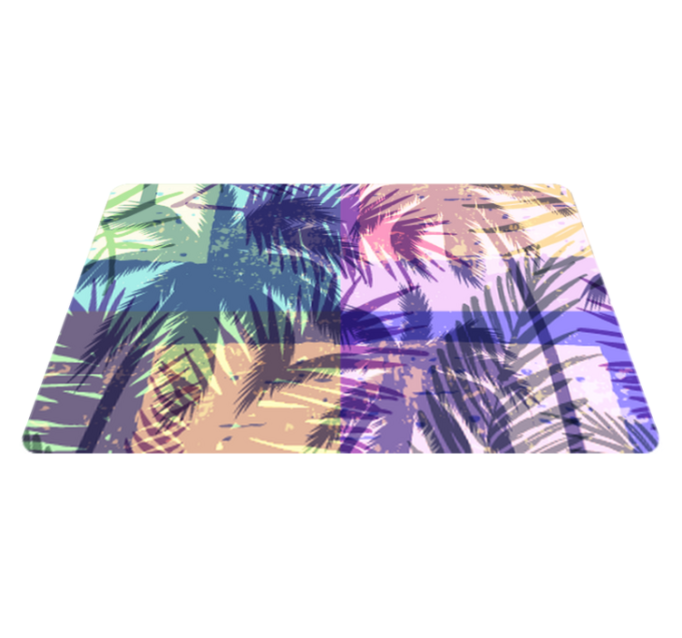 Vinylový koberec s kvetmi v retro palmách - Tenstickers