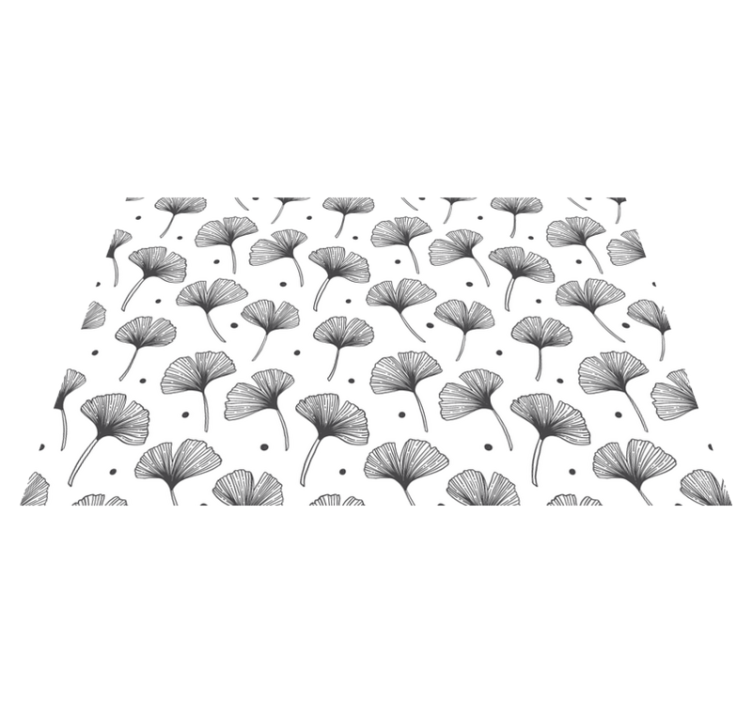 Vinylový koberec s kvetmi v bielom vzore ginkga - Tenstickers