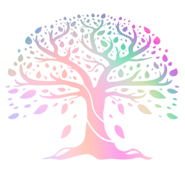 Vinylový koberec s kvetmi drevom života dúhových farieb - Tenstickers