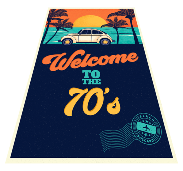 Vinylový koberec vintage vitajte v 70. rokoch - Tenstickers