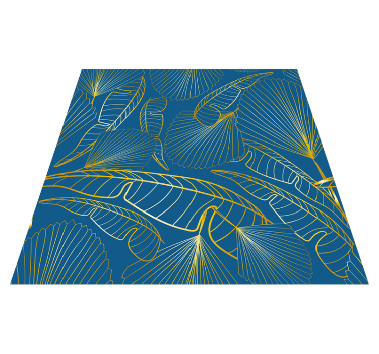 Vinylový koberec s kvetmi zlaté listy - Tenstickers