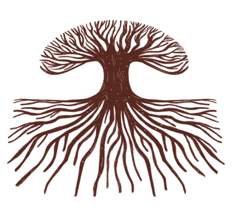 Vinylový koberec s kvetmi strom života s dlhými koreňmi - Tenstickers