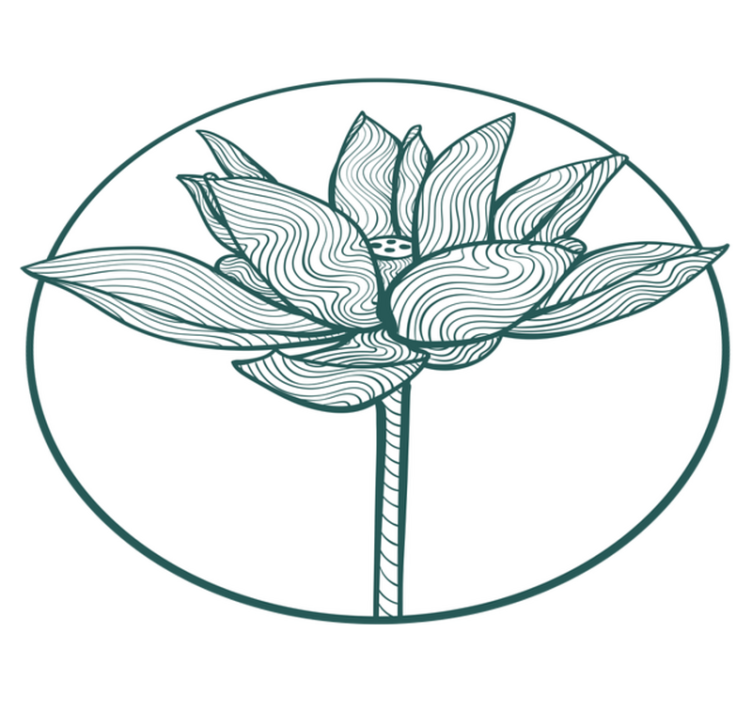 Vinylový koberec s kvetmi ilustrácia kvetu lotosu - Tenstickers