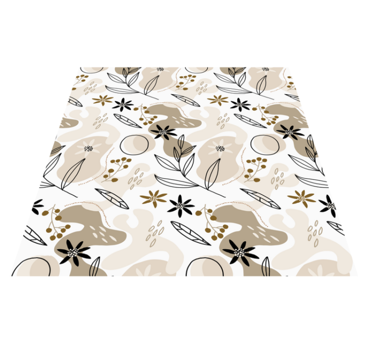 Vinylový koberec s kvetmi v štýlovom ružovom a béžovom vzore - Tenstickers