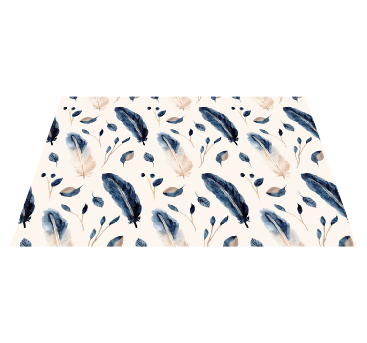 Vinylový koberec s kvetmi lietajúce listy a perie - Tenstickers