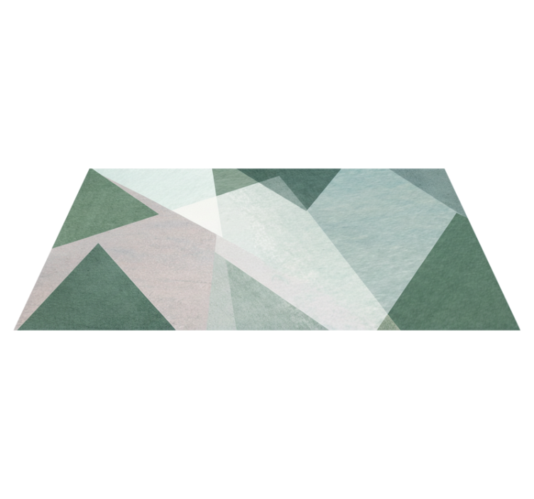 Vinylový koberec s geometrickými tvarmi v šalviovej zelenej - Tenstickers