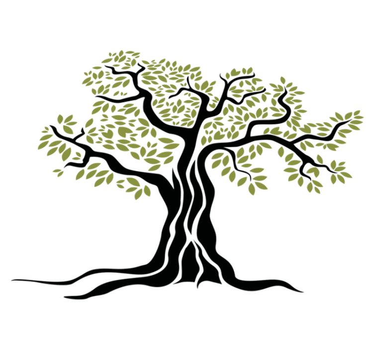 Vinylový koberec s kvetmi olivovníka s zelenými listami - Tenstickers