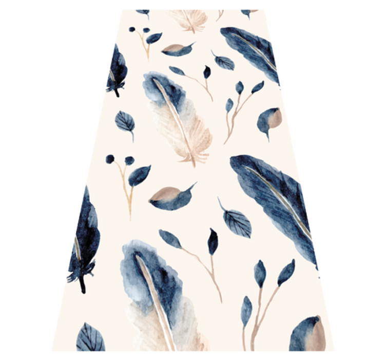 Vinylový koberec s kvetmi lietajúce listy a perie - Tenstickers