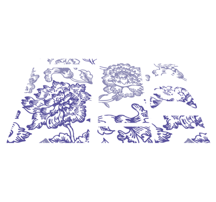 Vinylový koberec s kvetmi v jemne fialovom vzore - Tenstickers