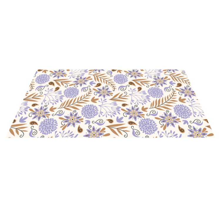 Vinylový koberec s kvetmi ručne maľovaný vintage vzor - Tenstickers