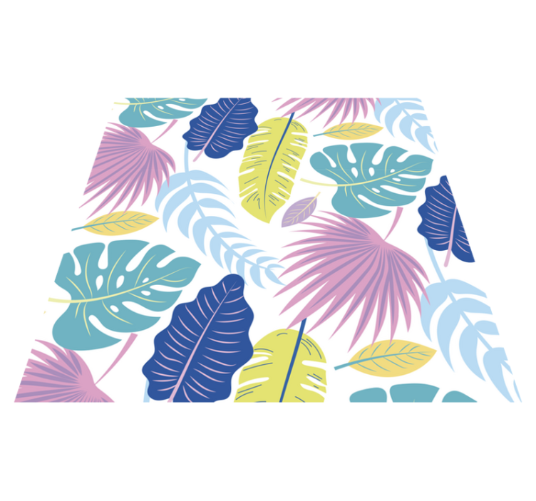 Vinylový koberec s kvetmi v pestrých listových vzoroch - Tenstickers