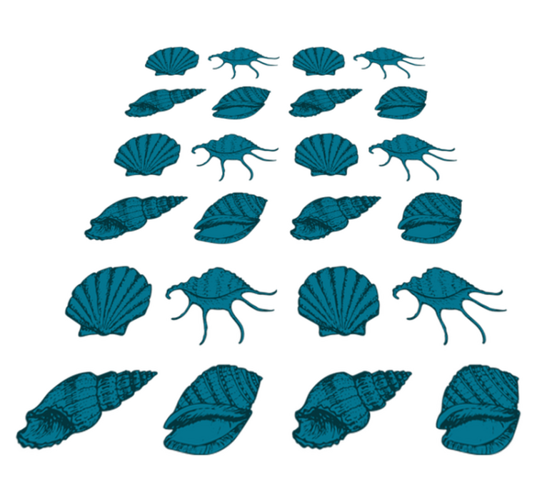 Vinylový koberec s kvetmi a dekoratívnymi mušľami - Tenstickers