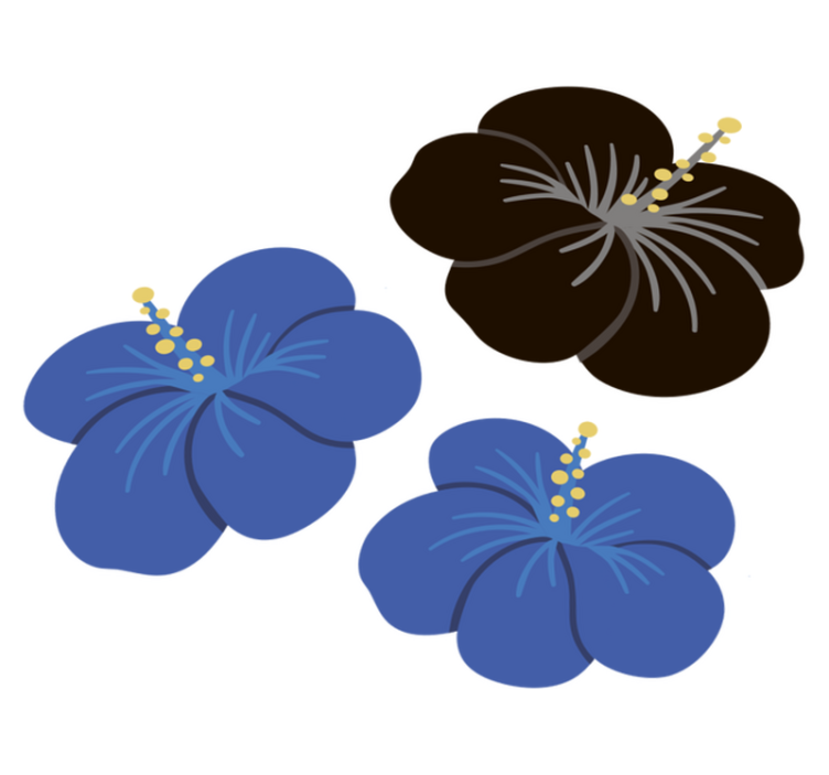 Vinylový koberec s kvetmi hibiskusová kvetinová kompozícia - Tenstickers