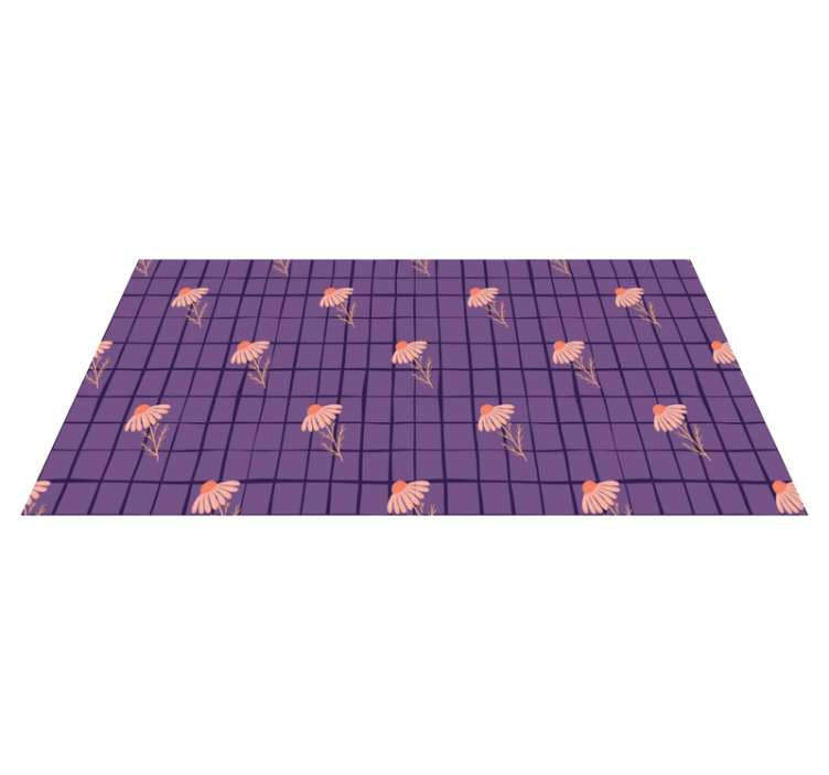 Vinylový koberec s kvetmi fialovým motívom - Tenstickers