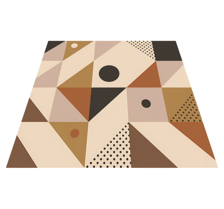 Vinylový koberec s geometrickými tvarmi hnedý patchwork - Tenstickers