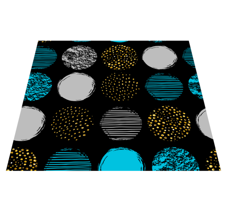 Vinylový koberec s geometrickými tvarmi na čiernom pozadí - Tenstickers