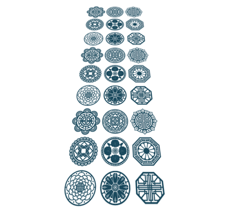 Vinylový koberec s geometrickými tvarmi kórejské vzory - Tenstickers