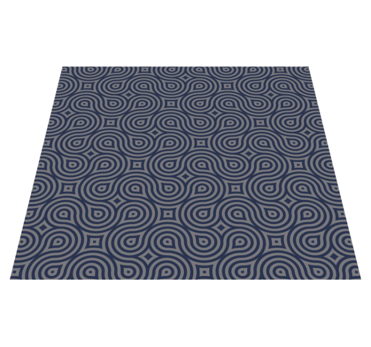 Vinylový koberec s geometrickými tvarmi modrými - Tenstickers