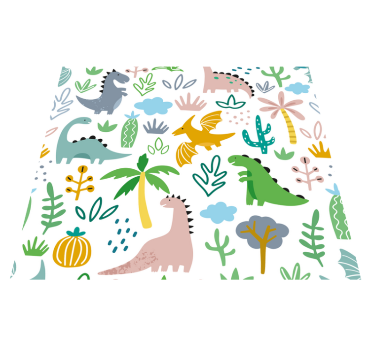 Vinylový koberec do spálne so škandinávskym juraským vzorom - Tenstickers