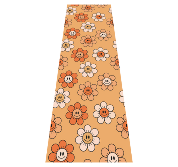 Vinylový koberec do spálne s oranžovými úsmevmi - Tenstickers