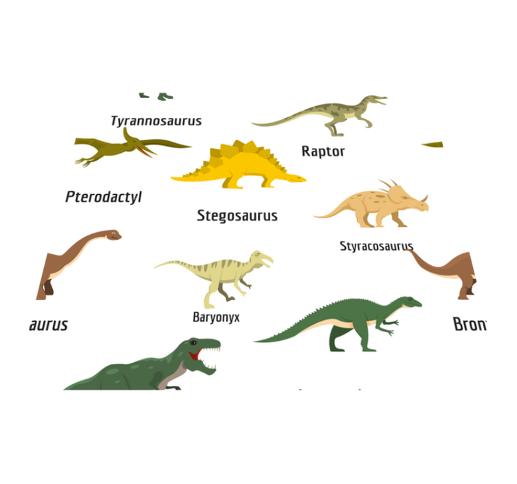 Vinylový koberec do spálne s realistickými dinosaurami - Tenstickers