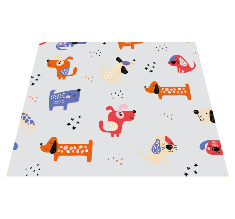 Vinylový koberec do spálne s ilustrovanými psami - Tenstickers