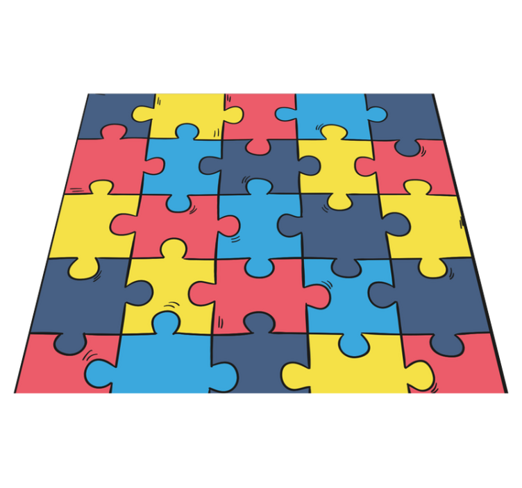 Vinylový koberec do spálne dúhový puzzle - Tenstickers