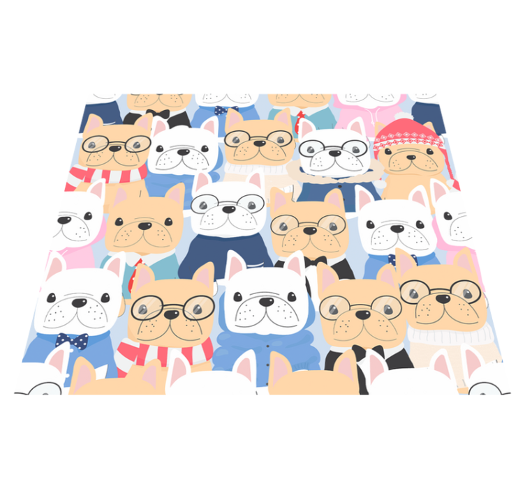 Vinylový koberec do spálne s roztomilými šteniatkami - Tenstickers