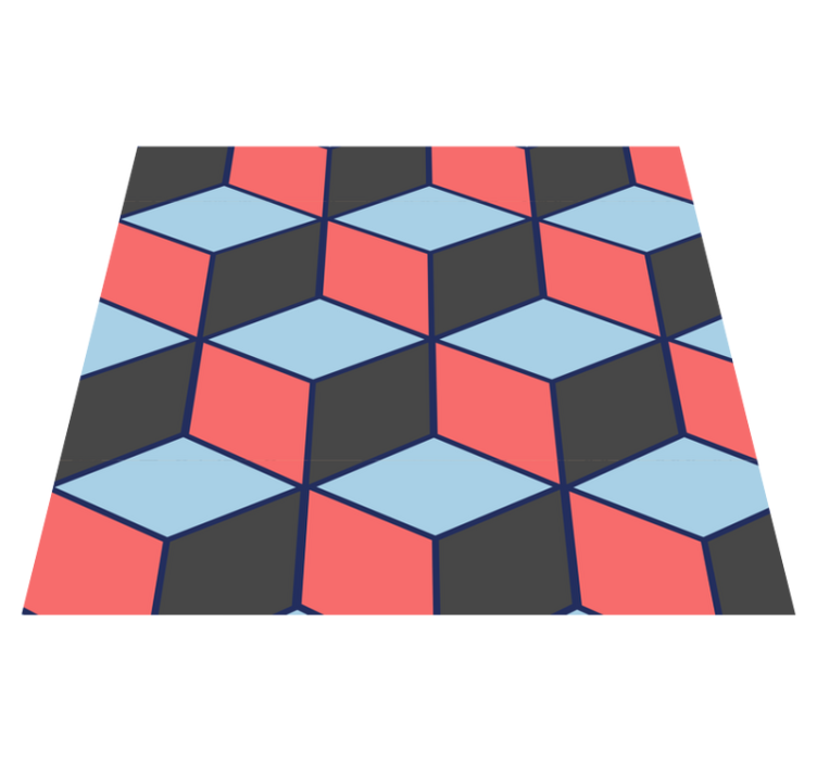 Vinylový koberec do spálne geometrické štvorce 3d - Tenstickers