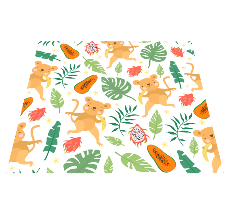 Vinylový koberec do spálne s tropickou opicou v konároch - Tenstickers