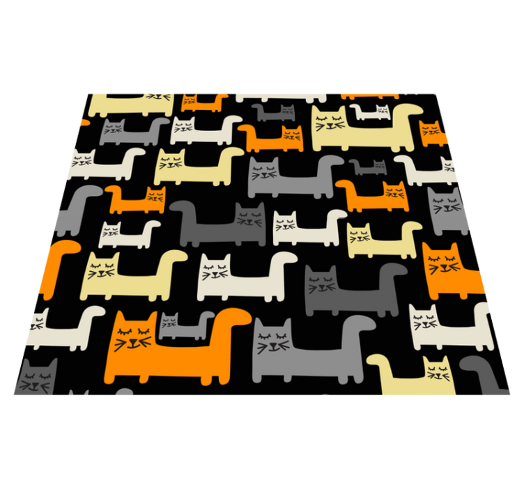 Vinylový koberec do spálne farebné geometrické mačky - Tenstickers
