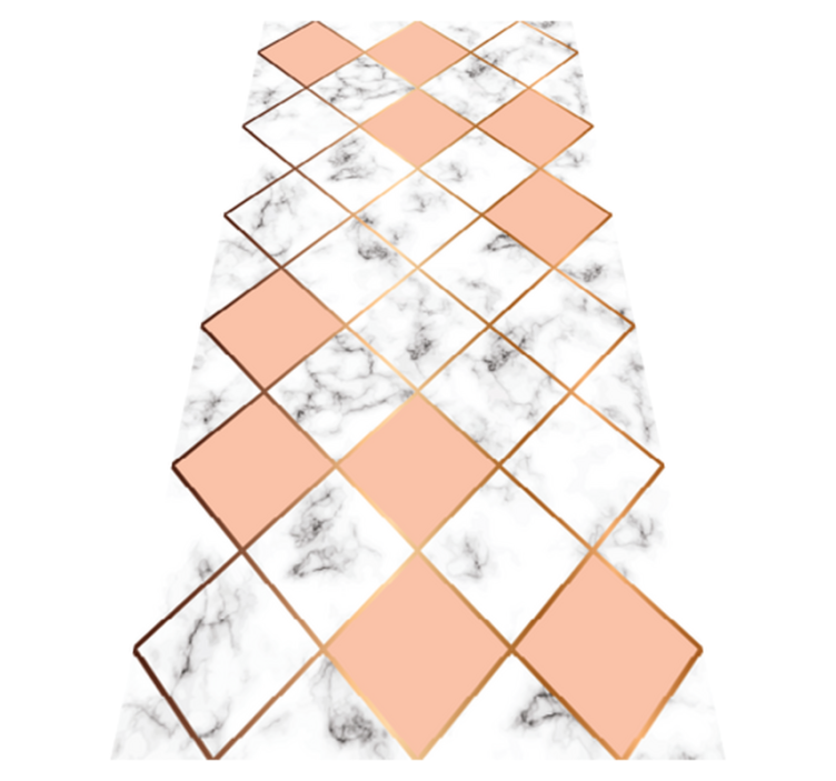 Vinylový koberec do spálne geometrický mramorový vzor ružový - Tenstickers