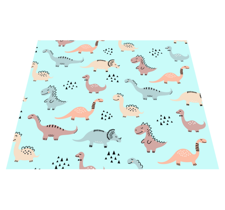 Vinylový koberec do spálne s modrým pozadím a dinosaurom - Tenstickers