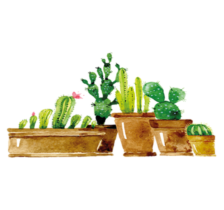 Vinylový koberec s kvetmi z domácej kaktusovej záhrady - Tenstickers