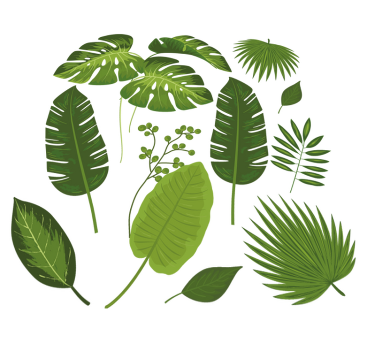 Vinylový koberec s kvetmi a rôznymi listami - Tenstickers