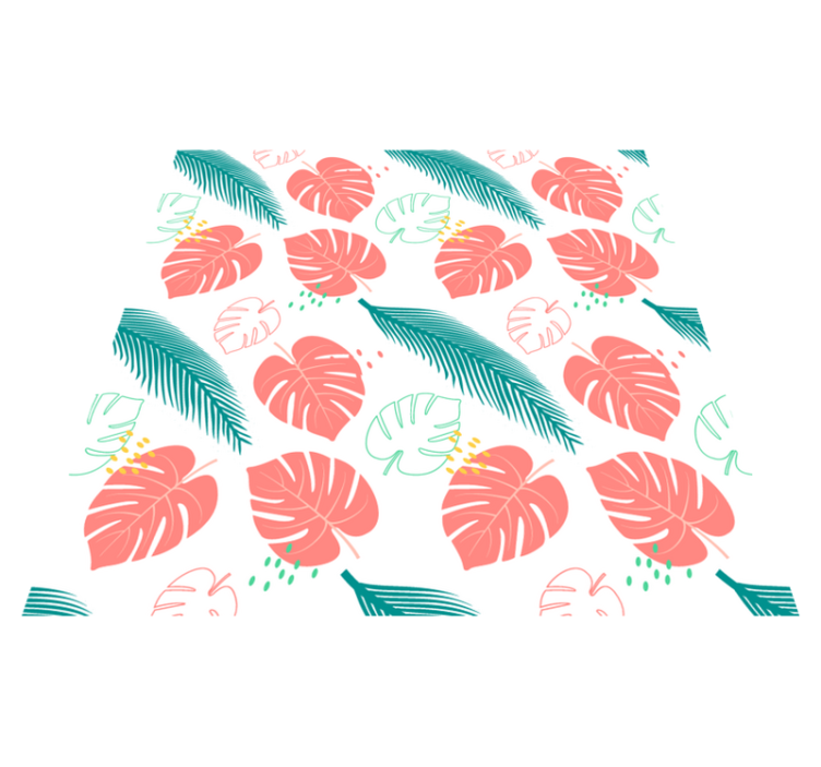 Vinylový koberec s kvetmi v ružových tropických listoch - Tenstickers