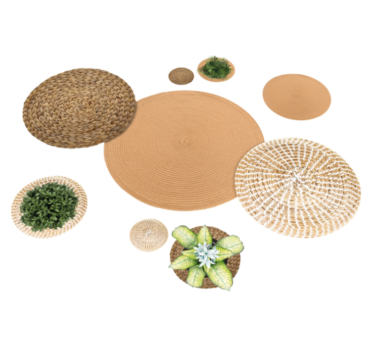 Vinylový koberec s kvetmi záhrada a prútie - Tenstickers