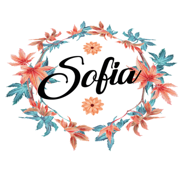 Vinylový koberec s kvetmi jesenný kvetinový veniec s menom - Tenstickers