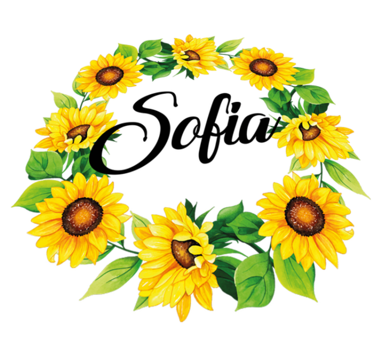 Vinylový koberec s kvetmi letná kvetinová koruna s menom - Tenstickers