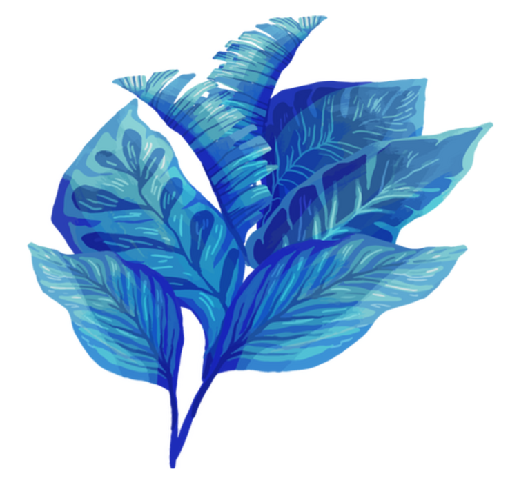 Vinylový koberec s kvetmi modré lístky v aranžmáne - Tenstickers