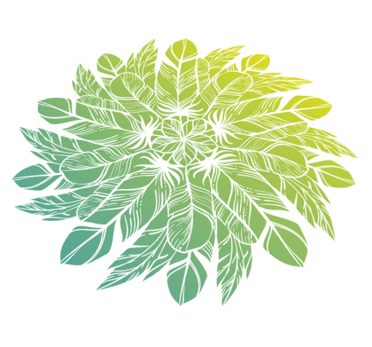 Vinylový koberec s kvetmi v listovom kruhovom vzore - Tenstickers