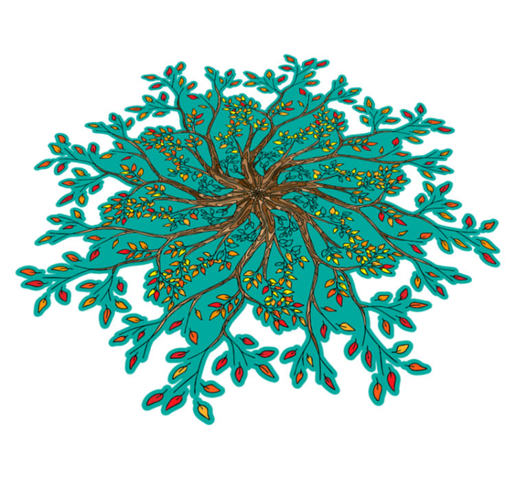 Vinylový koberec s kvetmi koncept živého stromu - Tenstickers